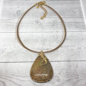 Chico's gecko/lizard statement necklace